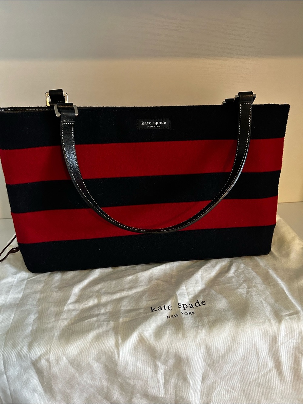 $495 MSRP y2k Vintage NWT Kate spade wool striped tote